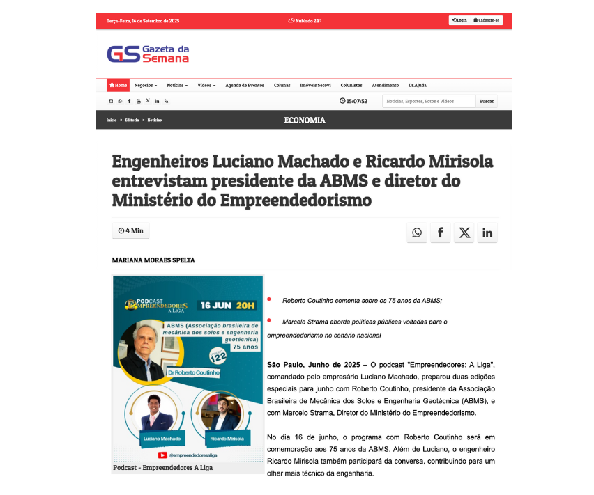 Engenheiros Luciano Machado e Ricardo Mirisola